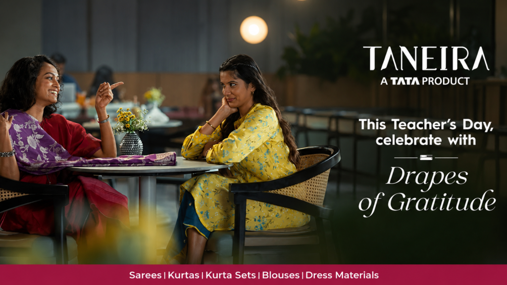 Taneira Drapes of Gratitude campaign showing two women talking over tea.