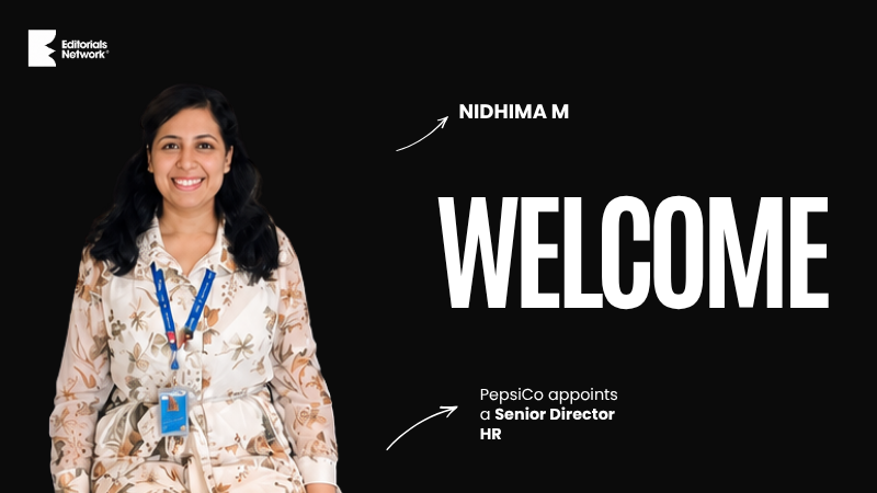 Welcome graphic announcing Nidhima M.'s HR appointment at PepsiCo.