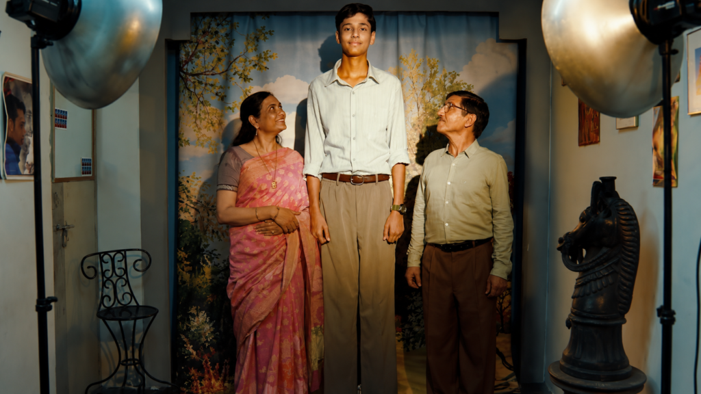 Stable Money campaign showing a family in a vintage portrait studio.